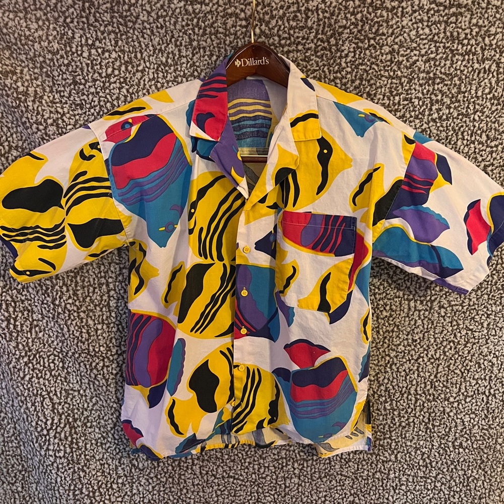 Colorful Abstract Button-Up Shirt